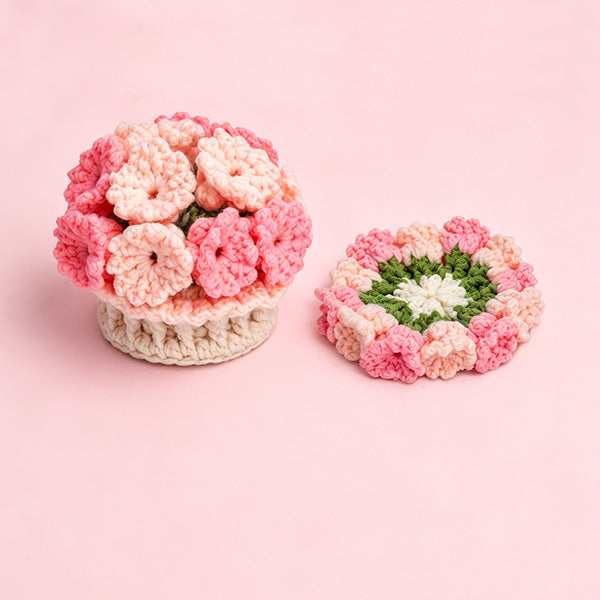 Crochet Flower Coaster Set