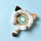 Crochet Cat Kiwi Coaster — Handmade Desk Mat