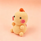 Crochet chick doll side view, approx 9cm wide | Knoblom