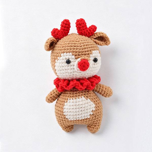 Crochet reindeer keychain version, approx 8cm, handmade in Hangzhou | Knoblom