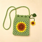 Crochet sunflower bag interior and strap detail | Knoblom