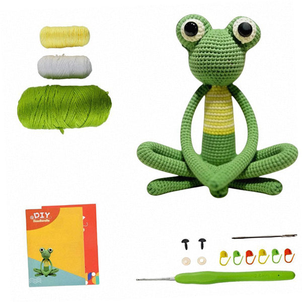 Handcrafted frog amigurumi, customization available | Knoblom