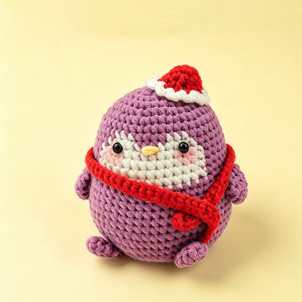 Handmade crochet Christmas penguin, holiday gift idea | Knoblom