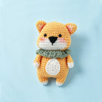 Handmade crochet Shiba Inu keychain in soft cotton yarn, approx 8cm | Knoblom