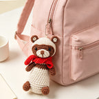 Handmade crochet bear doll, side view | Knoblom