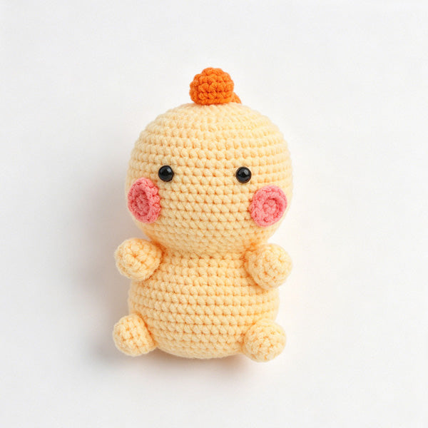 Handmade crochet chick, perfect Easter or baby gift | Knoblom