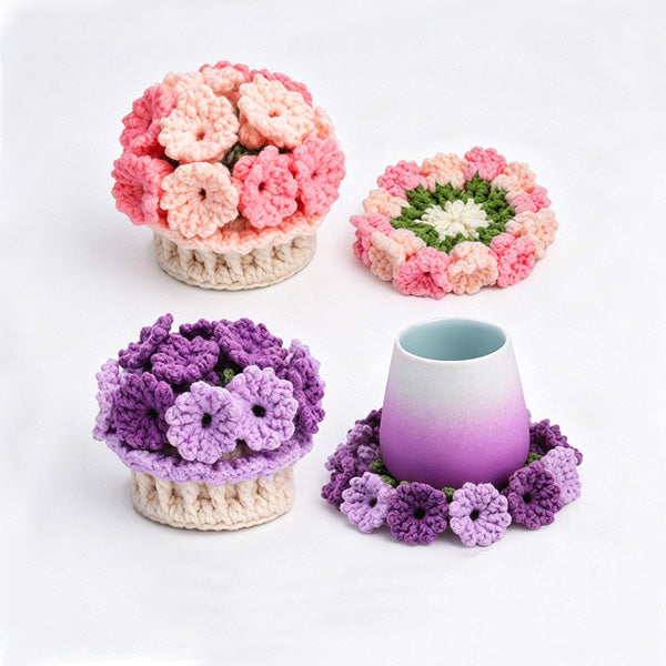 Handmade crochet coaster set — perfect housewarming gift | Knoblom