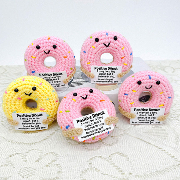 Handmade crochet donut, cheerful desk companion | Knoblom
