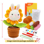 Crochet Bunny Sunflower Pot